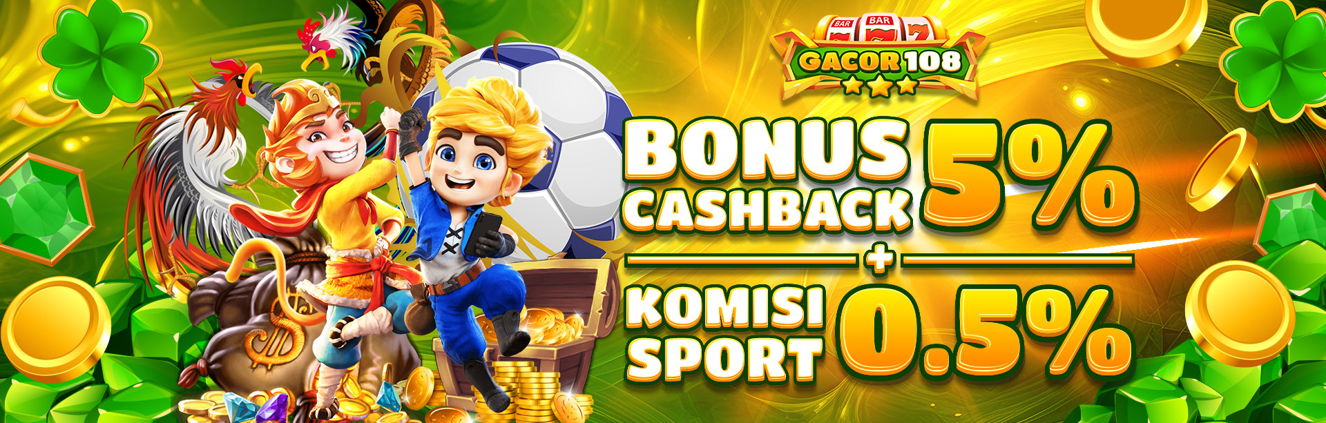 BONUS CASHBACK 5% + KOMISI 0.5% SPORT