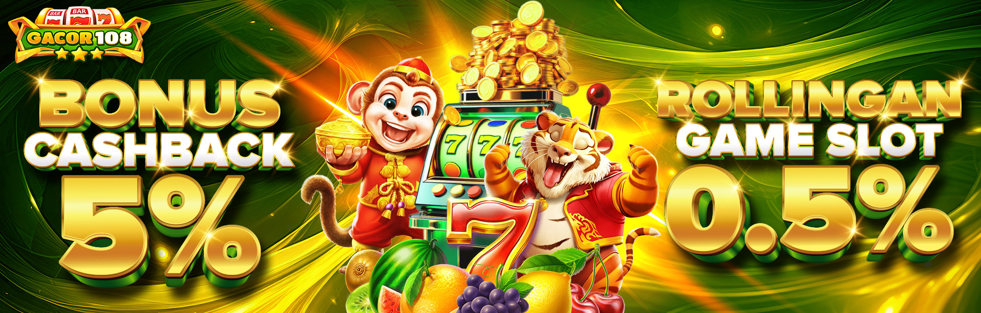 BONUS CASHBACK 5% + KOMISI 0.5% SLOT