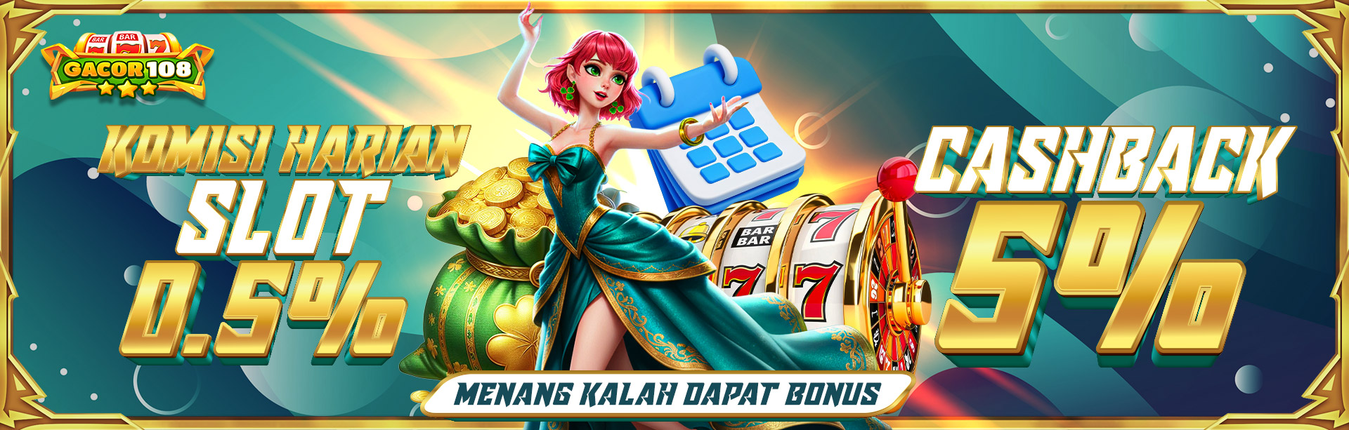 KOMISI HARIAN SLOT 0.5% & CASHBACK SLOT 5%